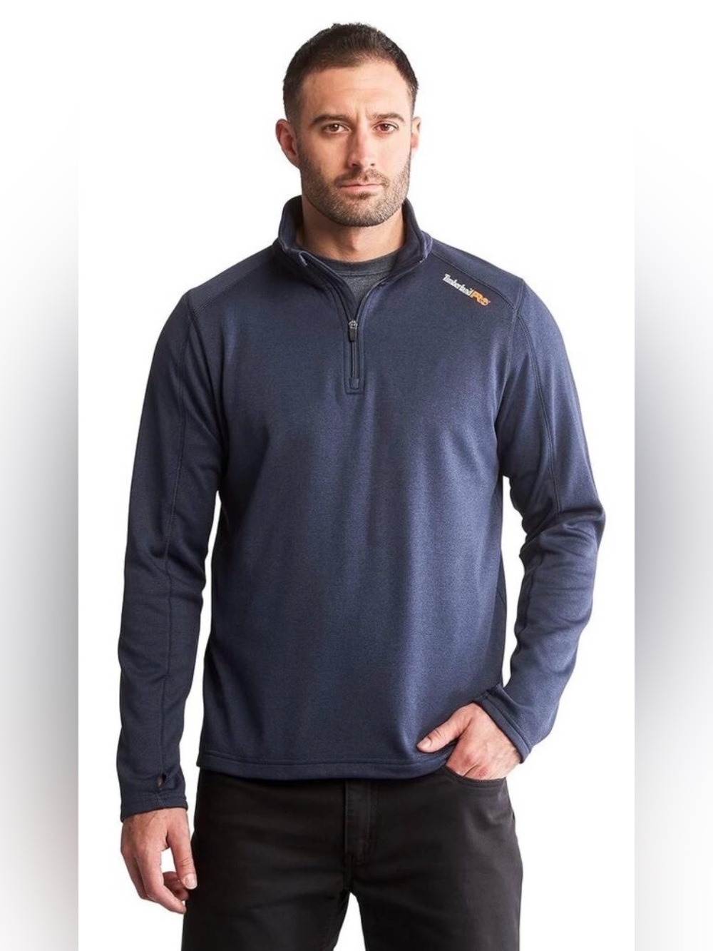 Timberland PRO Men’s Blue Fleece, 1/4 Zip Pullover (Large)